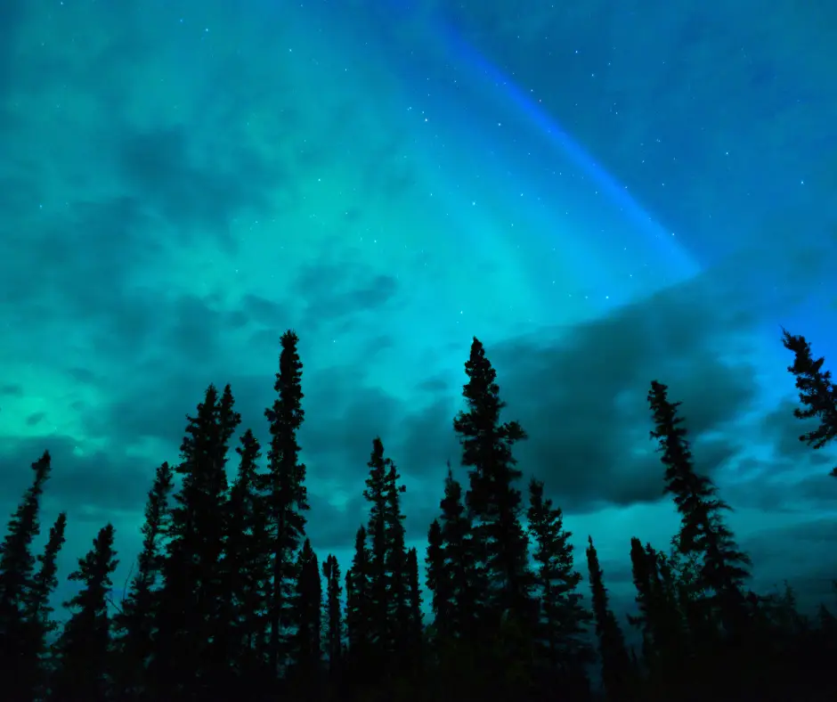 Alaska skyline with Northern Lights
